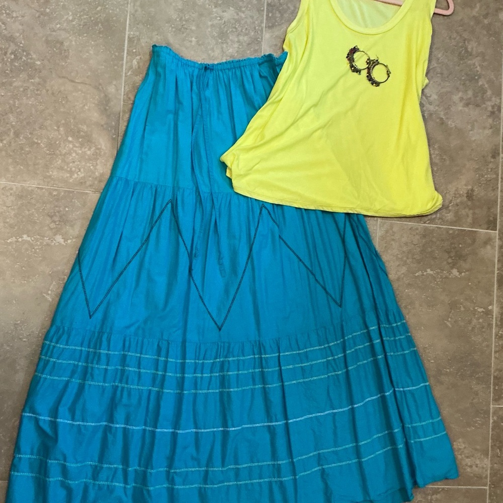 BCBG Turquoise Maxi Skirt (skirt only)
